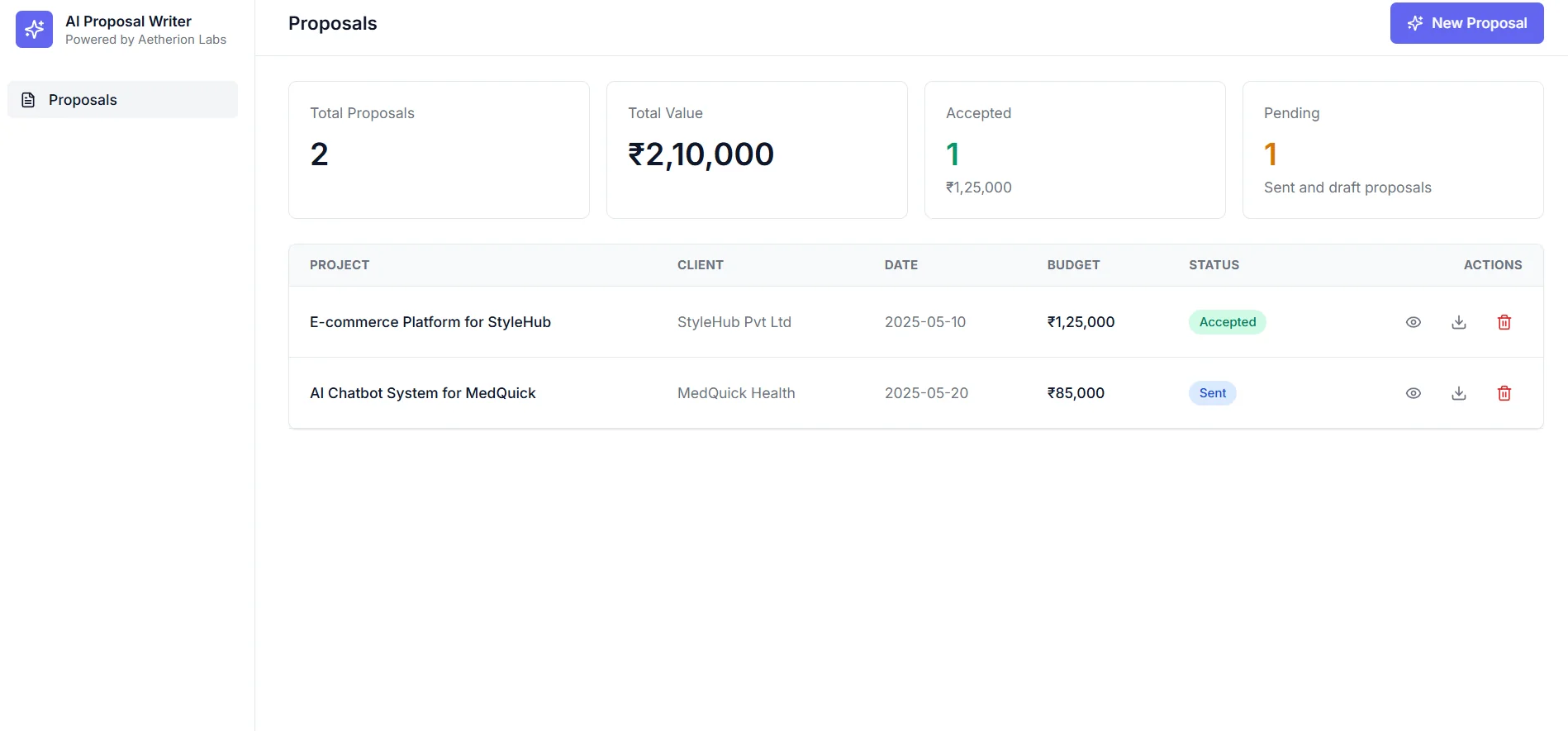 AI Proposal Writer screenshot