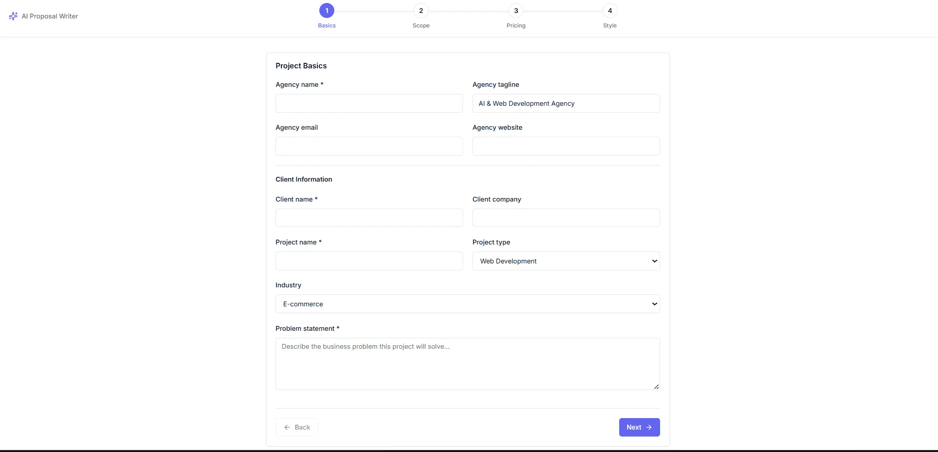 AI Proposal Writer supporting screenshot 1