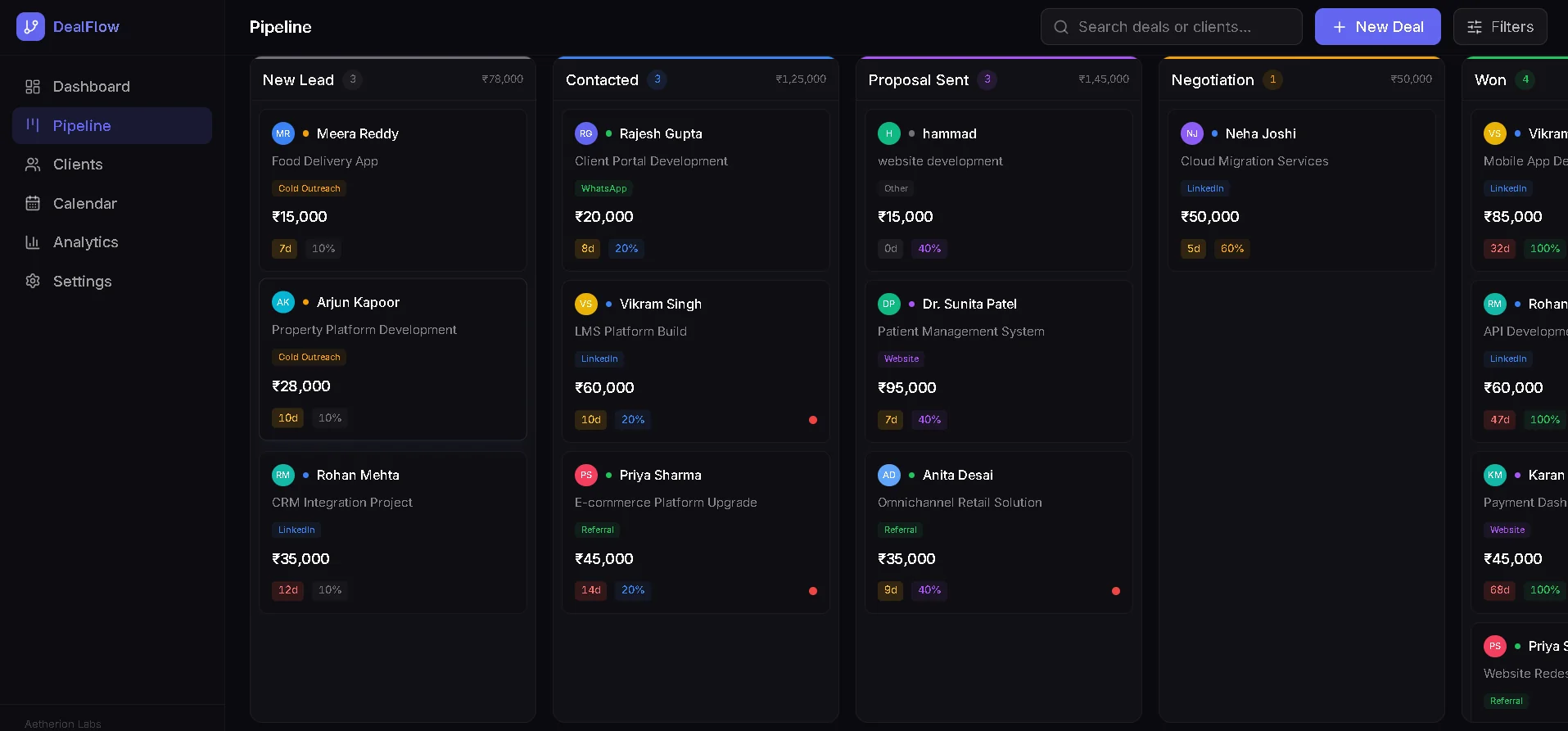 DealFlow CRM supporting screenshot 2